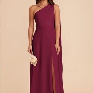 Elegant One-Shoulder Melissa Chiffon Berry Dress